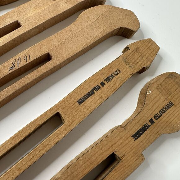 Primitive Handcrafted Wood Clothespins Set of 6 Folk Art Bears Sheep Pigs Decor - Picture 4 of 15